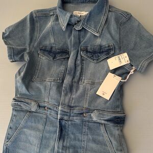 Good American Light Blue Denim Jumpsuit LARGE